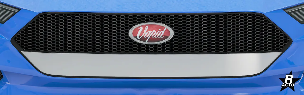 Option ajoutant une protection chromée dans la partie inférieure de la découpe de la calandre avant du véhicule Vapid Dominator GT.