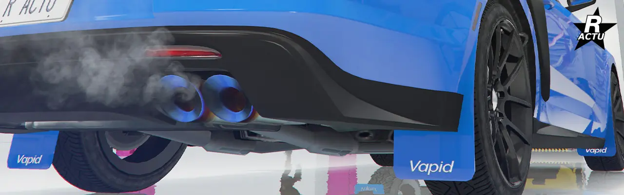 Option ajoutant des bavettes dans la couleur principale, surmonté du nom du constructeur "Vapid", servant de garde-boues derrière les roues du véhicule.