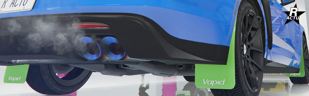 Option ajoutant des bavettes dans la couleur secondaire, surmonté du nom du constructeur "Vapid", servant de garde-boues derrière les roues du véhicule.