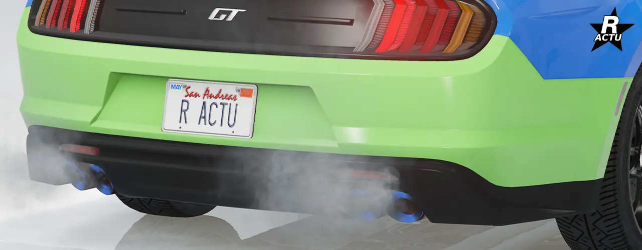 Pare-chocs arrière de série peint dans la couleur secondaire de la voiture Vapid Dominator GT. Le pare-chocs ne possède aucun accessoire.