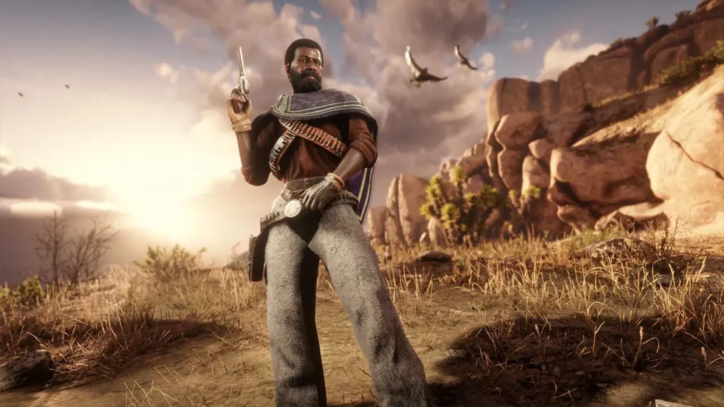 Un cowboy de Red Dead Online portant sur lui différents avantages qui sont à débloquer durant le mois d'avril 2026.