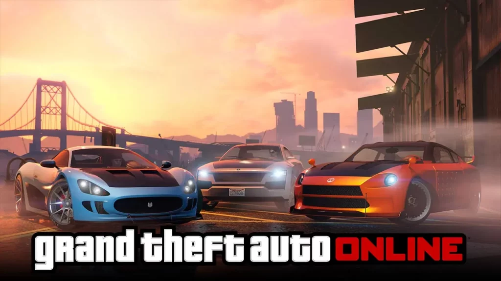 3 voitures qui seront rééquilibrées dans leurs prix d'achat dans GTA Online, sous un couché de soleil en attendant la mise à jour estivale 2026.