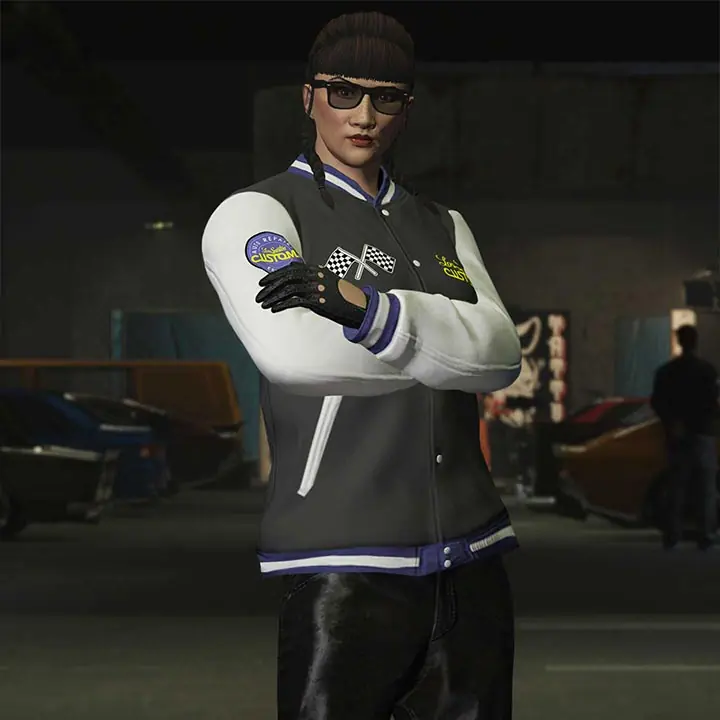 Un joueur de GTA Online portant la Veste teddy LS Customs.