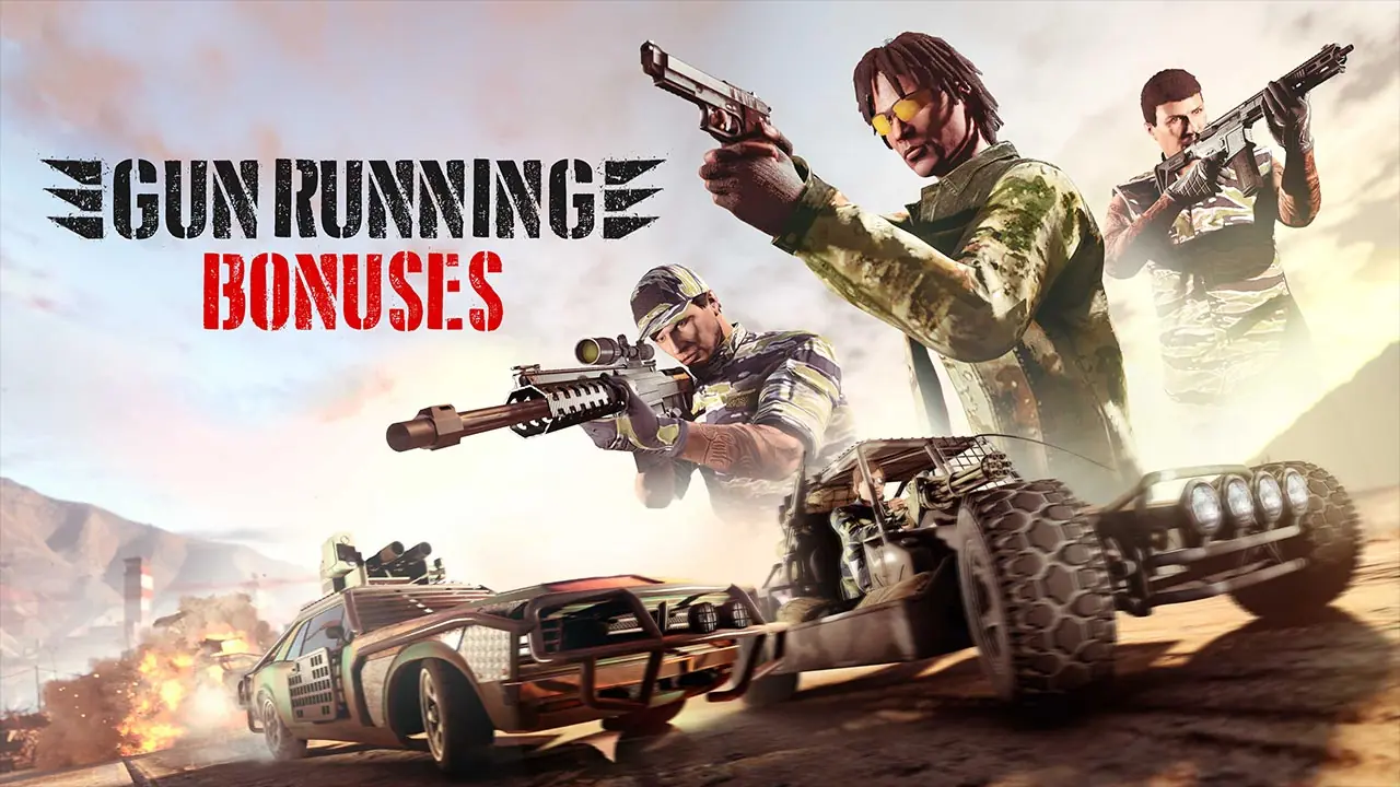 Image promotionnelle de bonus de la semaine dans le business du bunker dans le jeu vidéo GTA Online.