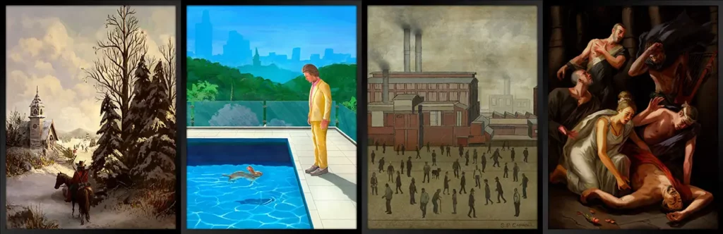 Quatre tableaux a dérober lors du braquage du Kortz Center de GTA Online.