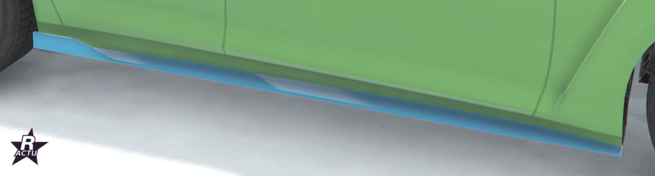 Bas de caisse super vert rehaussé d'un trait bleu couleur 2
