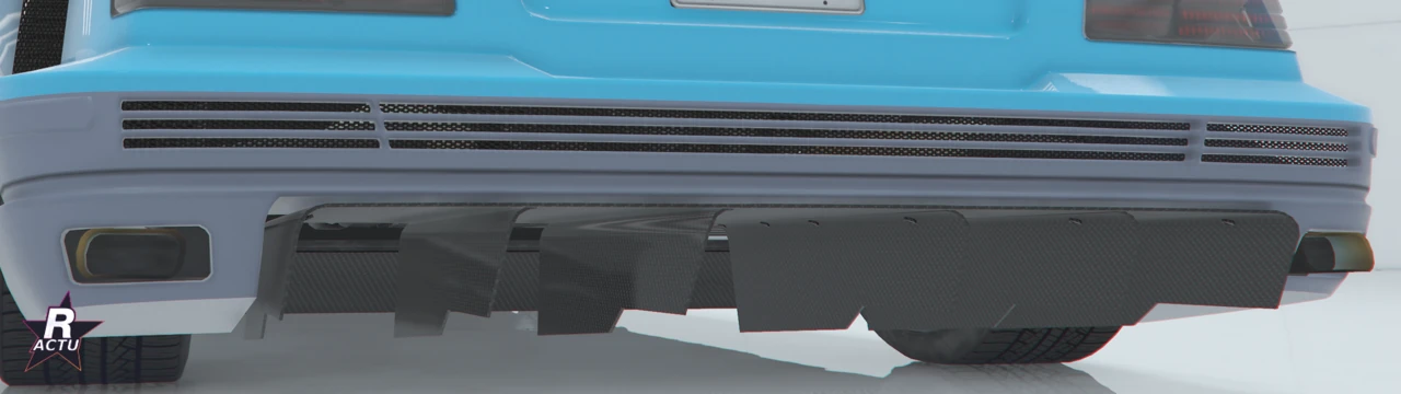ArriÚre de la Benefactor LRC GT avec diffuseur Stage 3 en carbone nervuré sous le pare-chocs