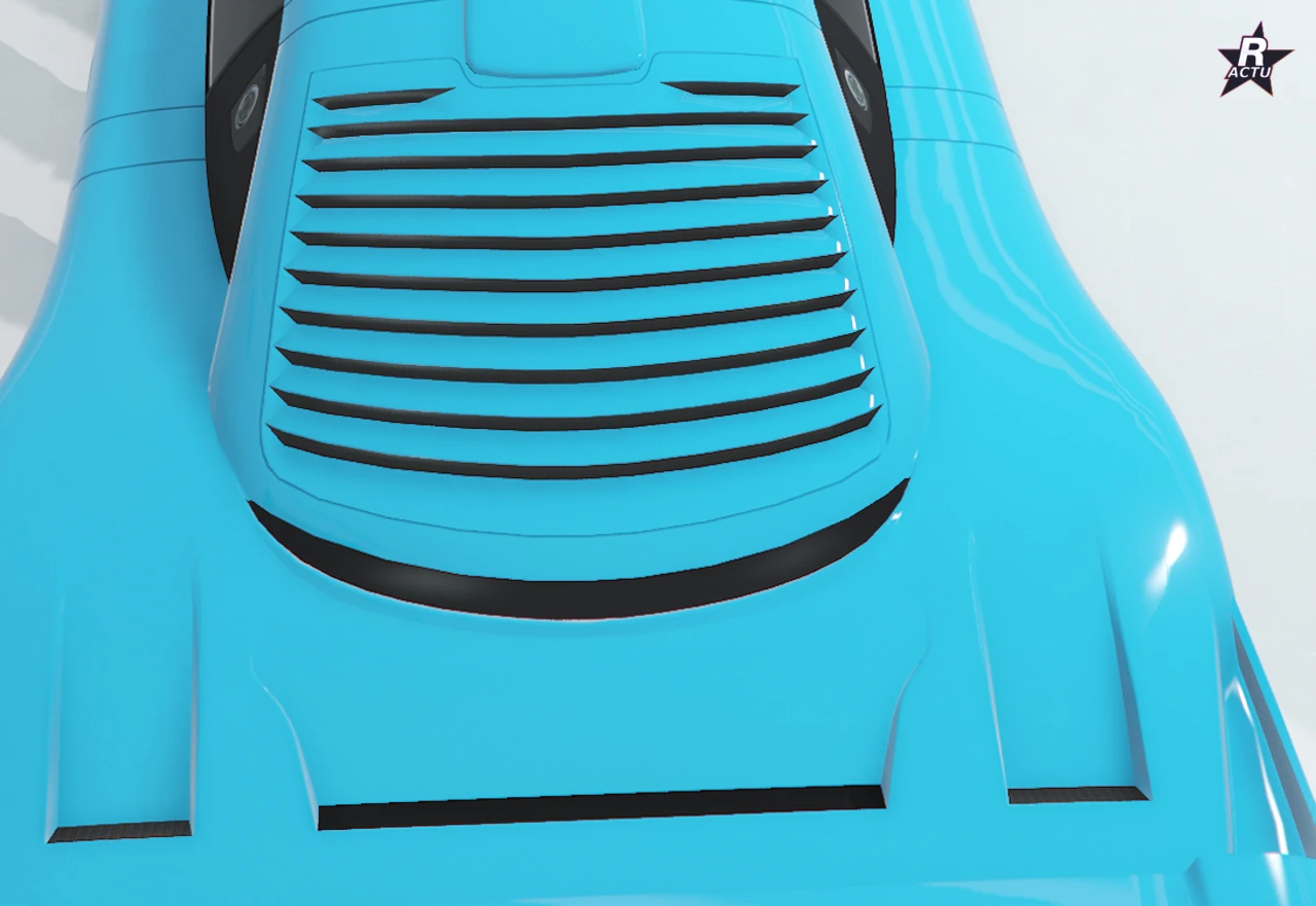 Capot moteur aérodynamique Mk II à bouclier fermé couvrant le bloc, arriÚre de la Benefactor LRC GT