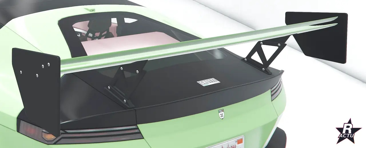 Aileron de champion monte a l'arriere de la Grotti Cartuccia GT dans GTA Online