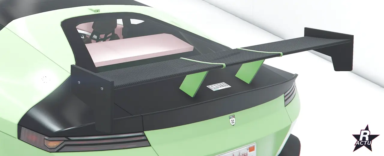 Aileron de course Mk II a l'arriere de la Grotti Cartuccia GT dans GTA Online