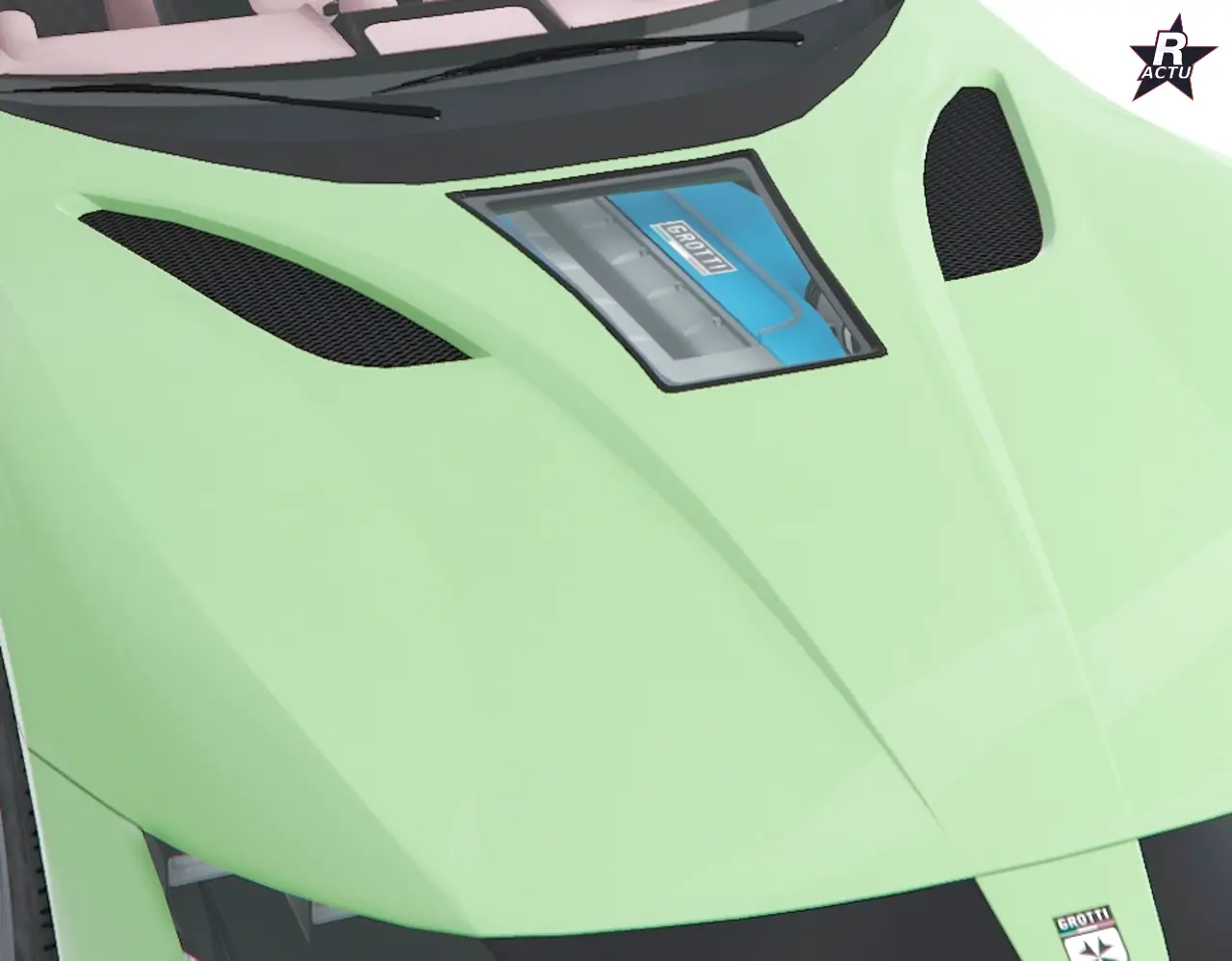 Capot ostentatoire a ecope centrale sur la Grotti Cartuccia GT (GTA Online)