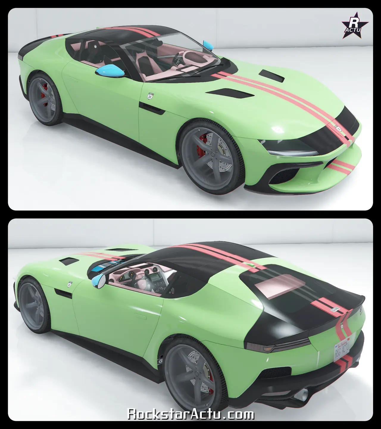 Motif double bande rouge sur la Grotti Cartuccia GT dans GTA Online