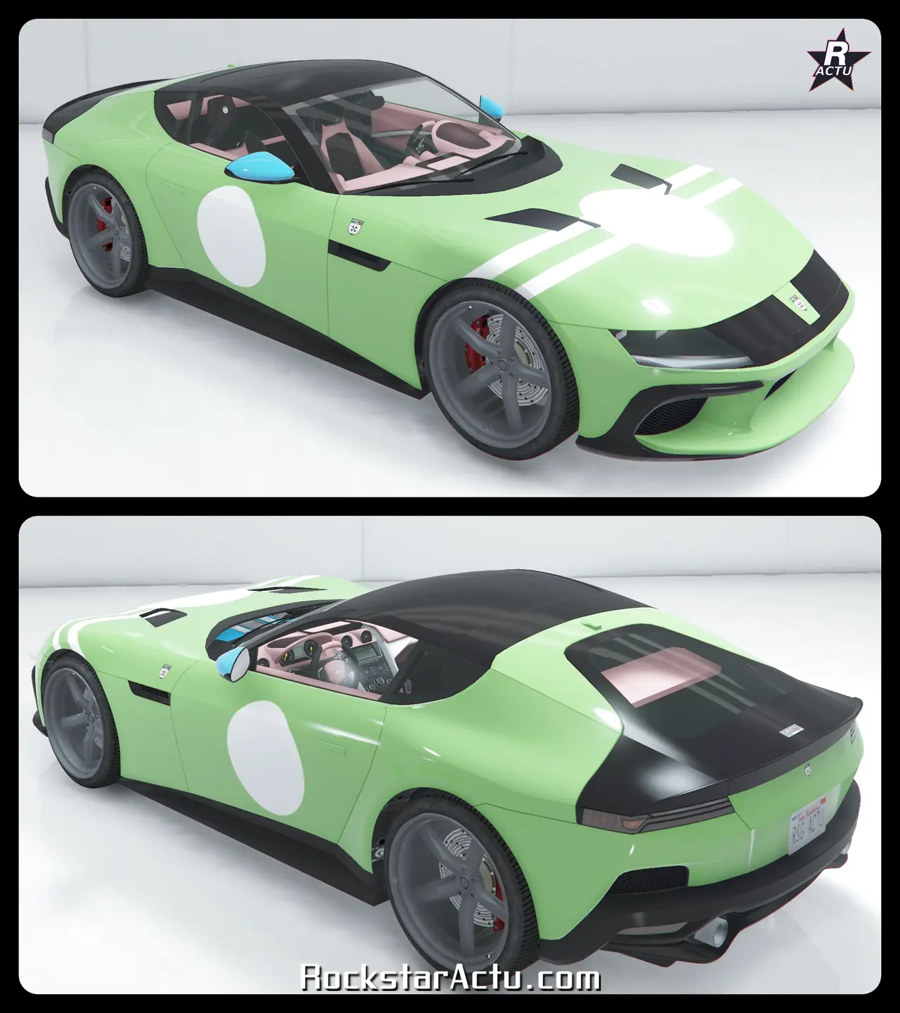 Motif Pilote vintage a rond blanc sur la Grotti Cartuccia GT dans GTA Online