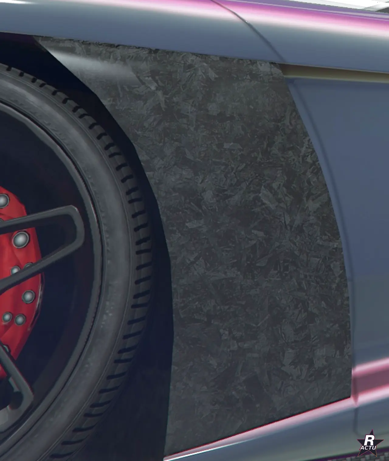 Garde-boue Aérodynamique GT HSW en carbone forgé sur la Grotti Veleno GT