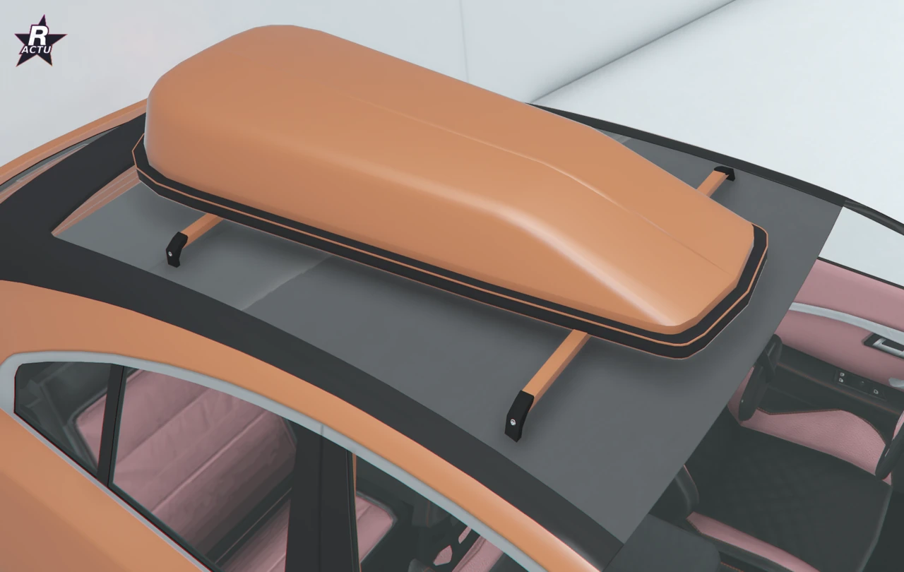 Panier de toit fermé posé sur le pavillon de l'Ocelot E-Stride orange