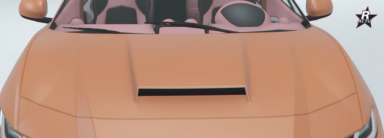 Capot orange avec une prise d'air surélevée centrale sur l'E-Stride