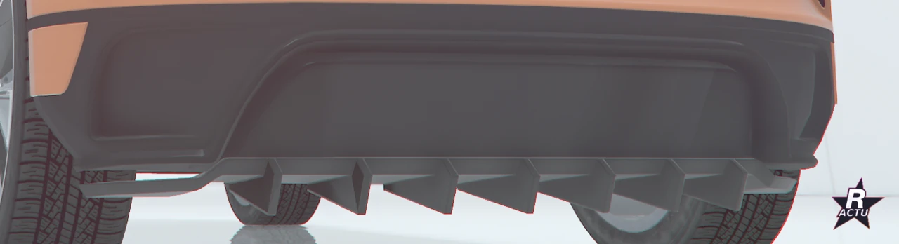 Diffuseur arrière noir surélevé au dessin aérodynamique sur l'E-Stride