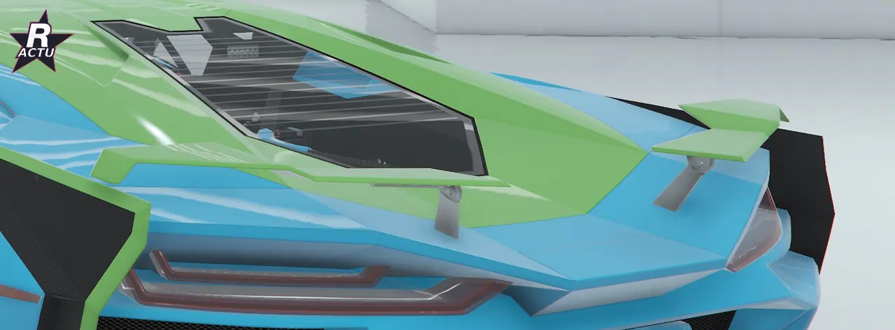 Aileron Arrow peint en vert (couleur secondaire) sur la Pegassi Ignus de poursuite dans GTA Online
