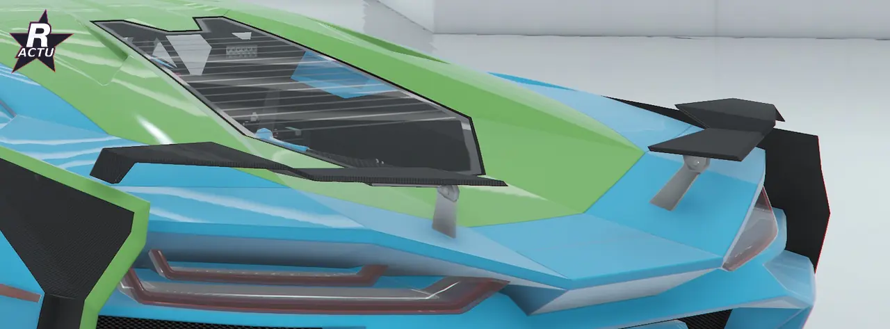 Aileron Arrow en fibre de carbone à l'arrière de la Pegassi Ignus de poursuite dans GTA Online
