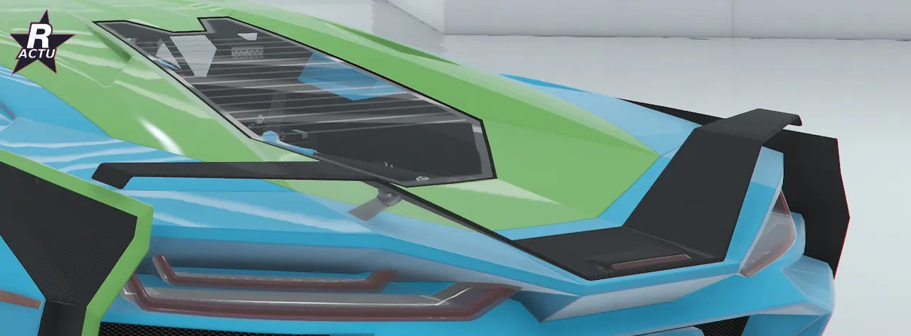 Aileron GT en fibre de carbone monté sur la Pegassi Ignus de poursuite verte dans GTA Online