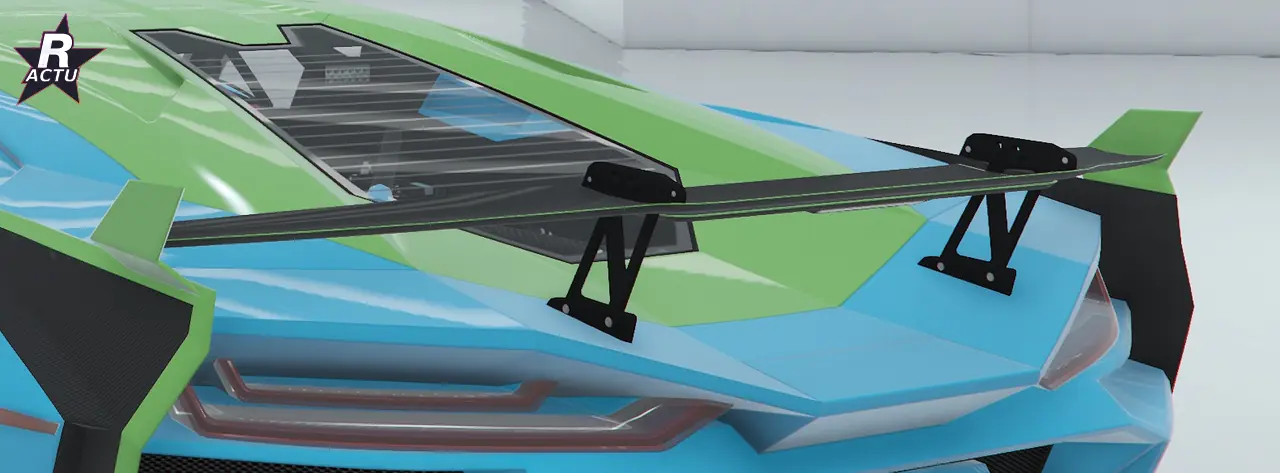 Aileron de course en fibre de carbone sur la Pegassi Ignus de poursuite bleue dans GTA Online