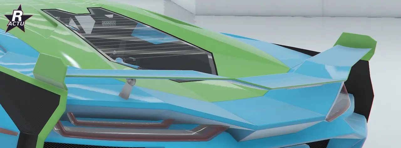 Aileron turbo compact fixé sur la Pegassi Ignus de poursuite bleue dans GTA Online