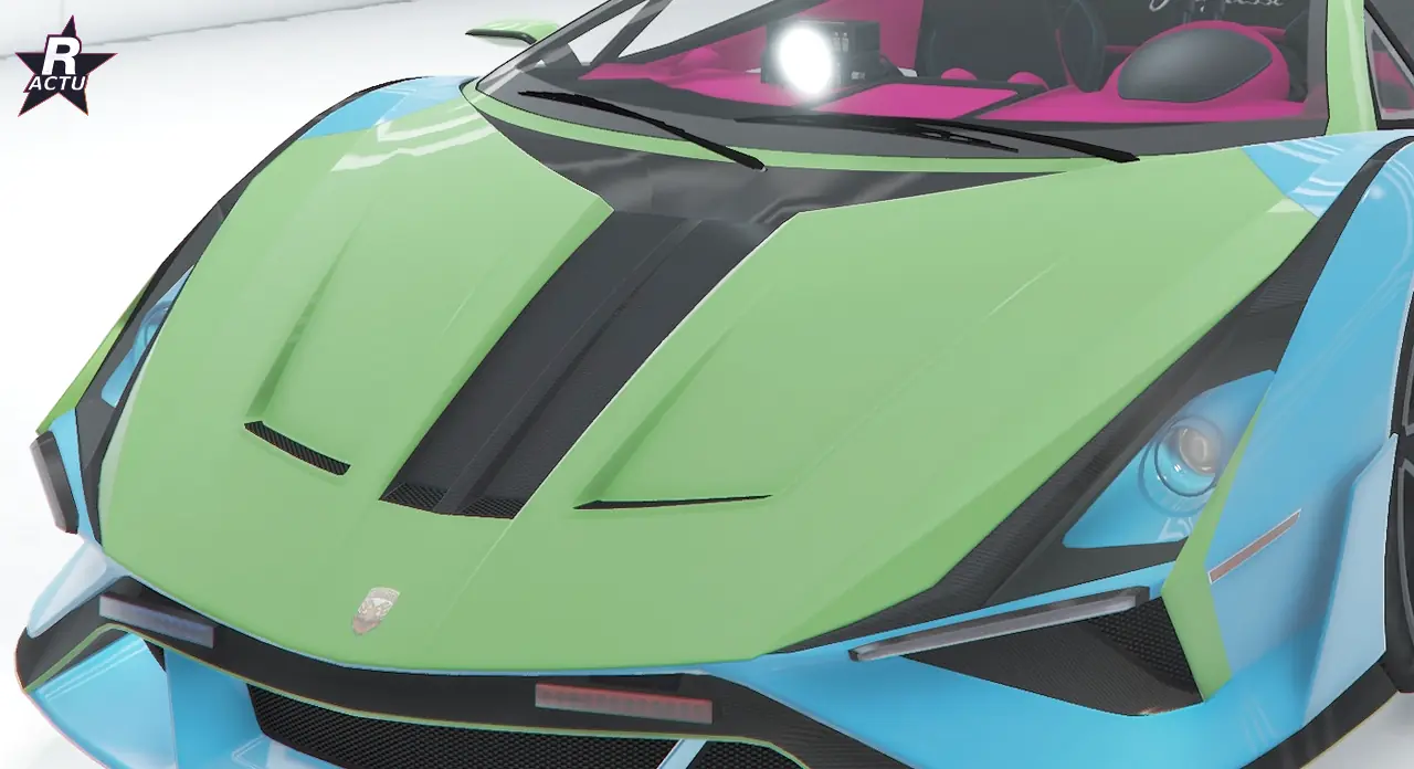Capot ventilé XL en vert (couleur secondaire) sur l'Ignus de poursuite dans GTA Online