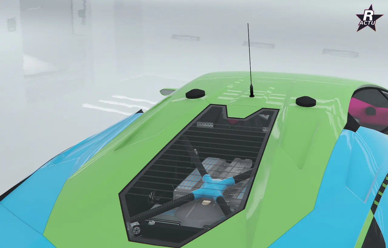 Ensemble technologique 4.0 avec toit hérissé d'antennes sur la Pegassi Ignus de poursuite GTA Online