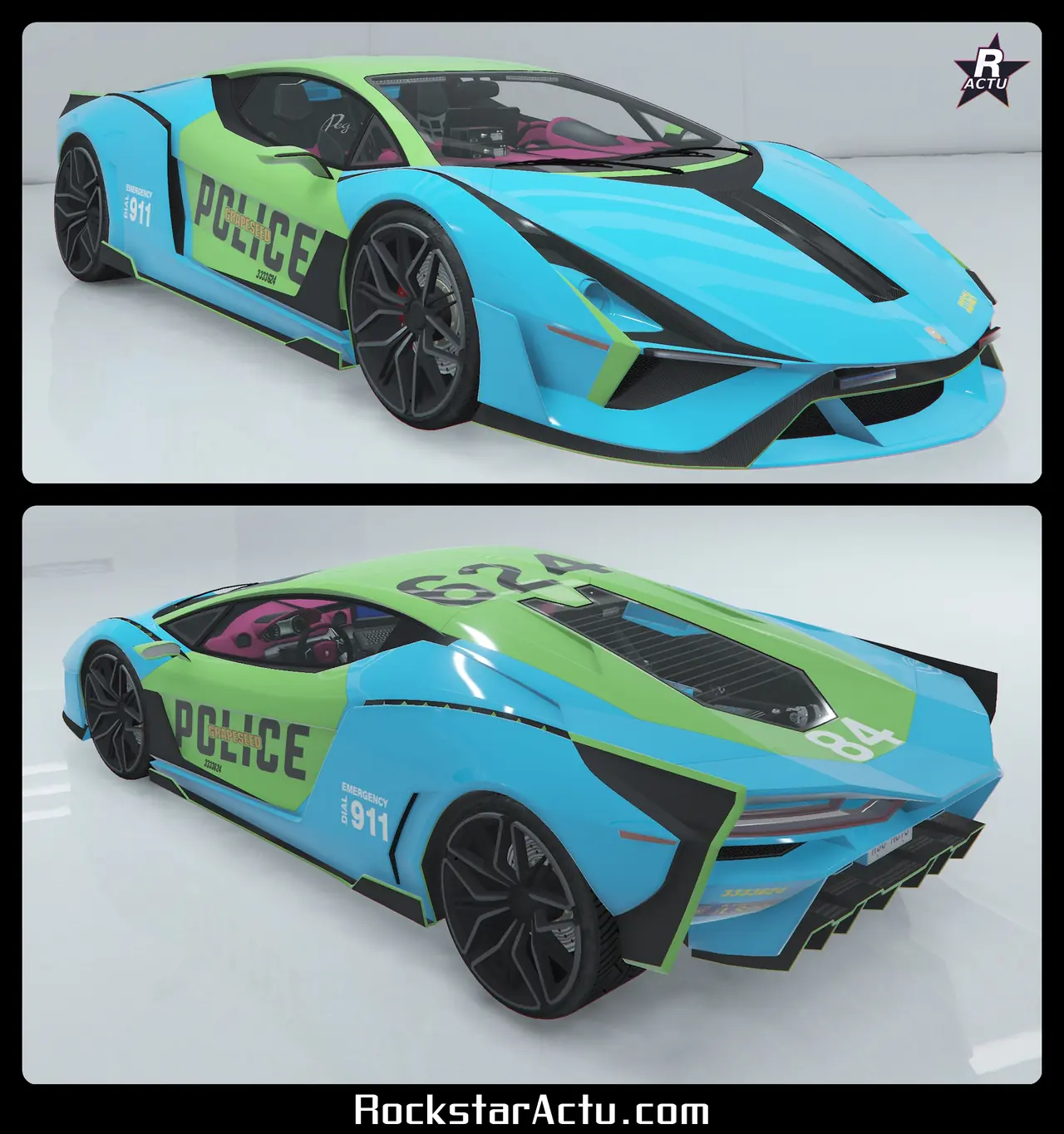 Décoration LSPD de la localité de Grapeseed sur la Pegassi Ignus de poursuite, avant et arrière 3/4 (GTA Online)