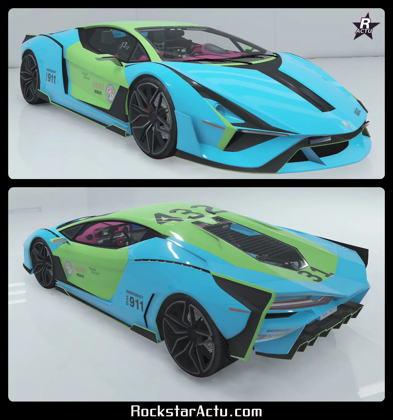 Variante de la livrée LSPD sur la Pegassi Ignus de poursuite, agencement modifié des marquages (GTA Online)