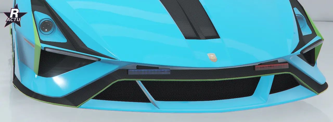 Pare-chocs avant de série sur la Pegassi Ignus de poursuite bleue (GTA Online)