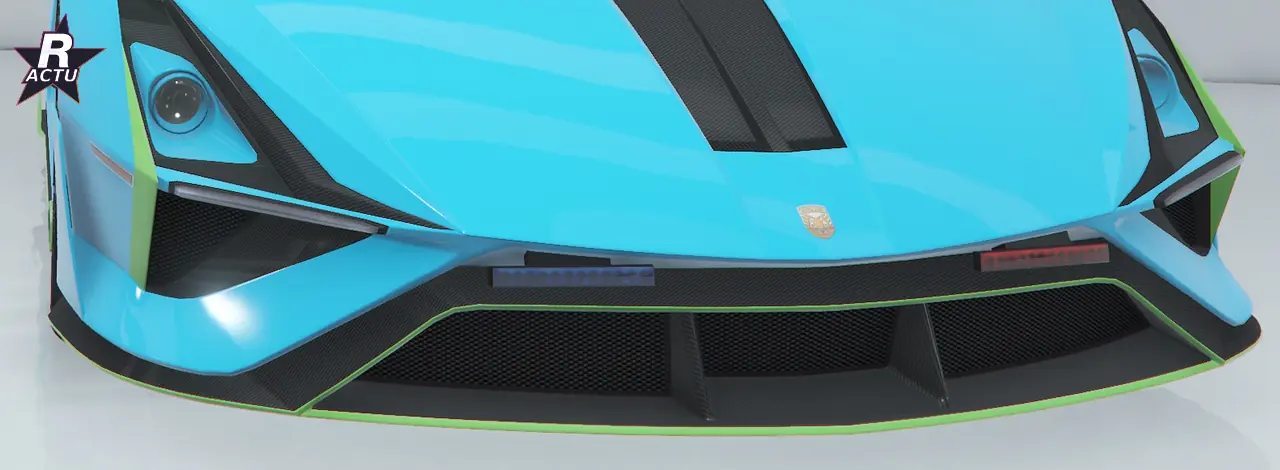 Pare-chocs de course en fibre de carbone sur l'Ignus de poursuite bleue dans GTA Online