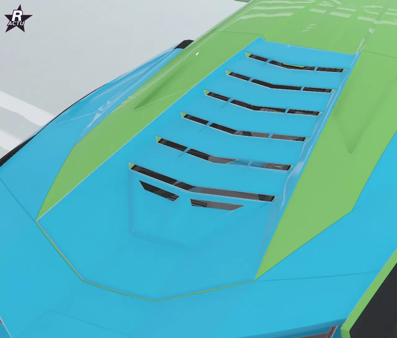 Persiennes GT peintes en bleu carrosserie sur la Pegassi Ignus de poursuite dans GTA Online