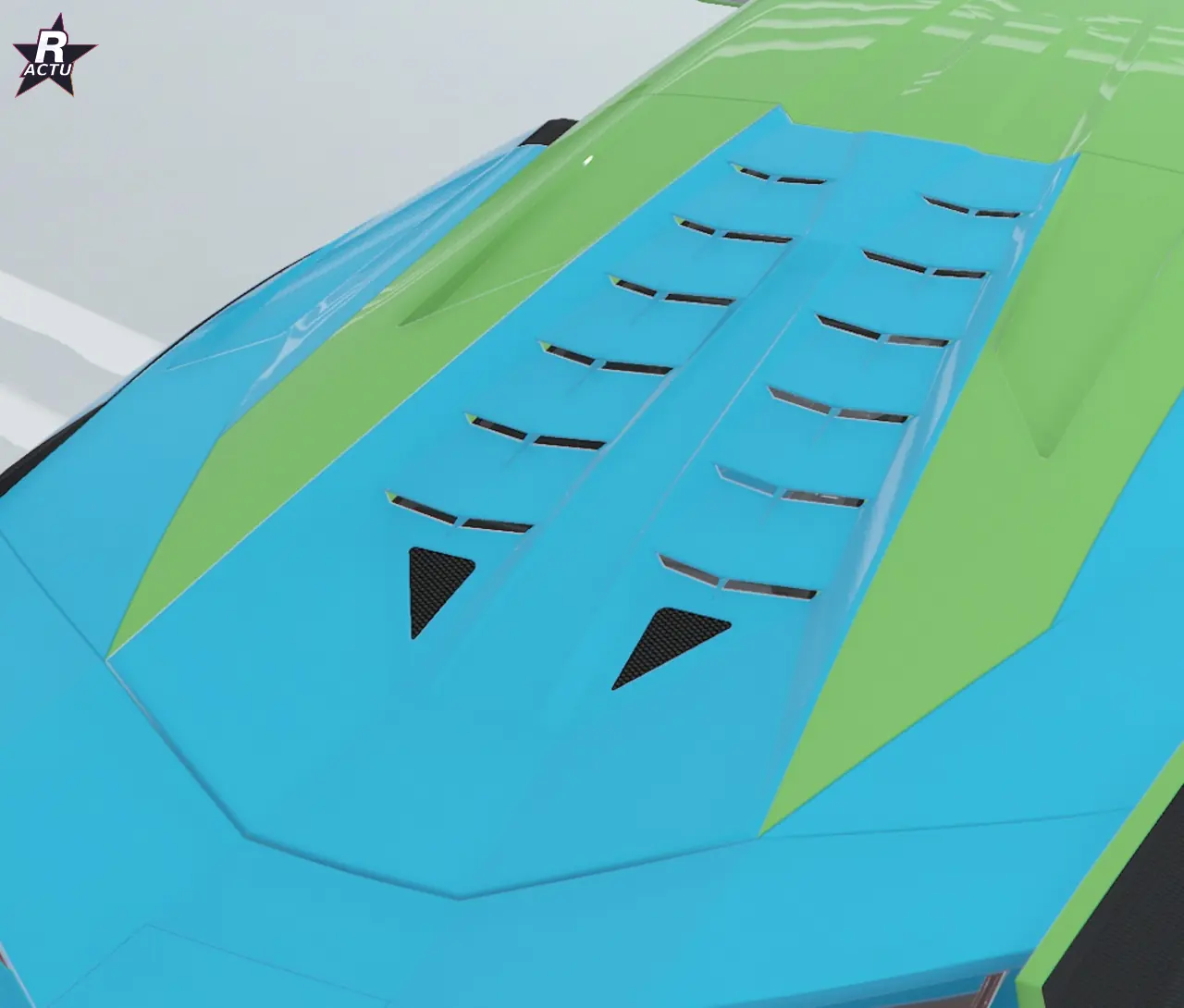 Persiennes scindées peintes en bleu sur la Pegassi Ignus de poursuite de police dans GTA Online