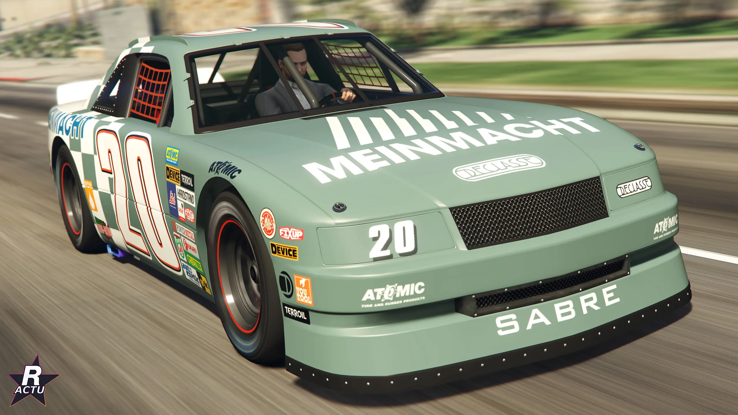 Vue avant de la Declasse Hotring Sabre n°20 en livrée Meinmacht dans GTA Online