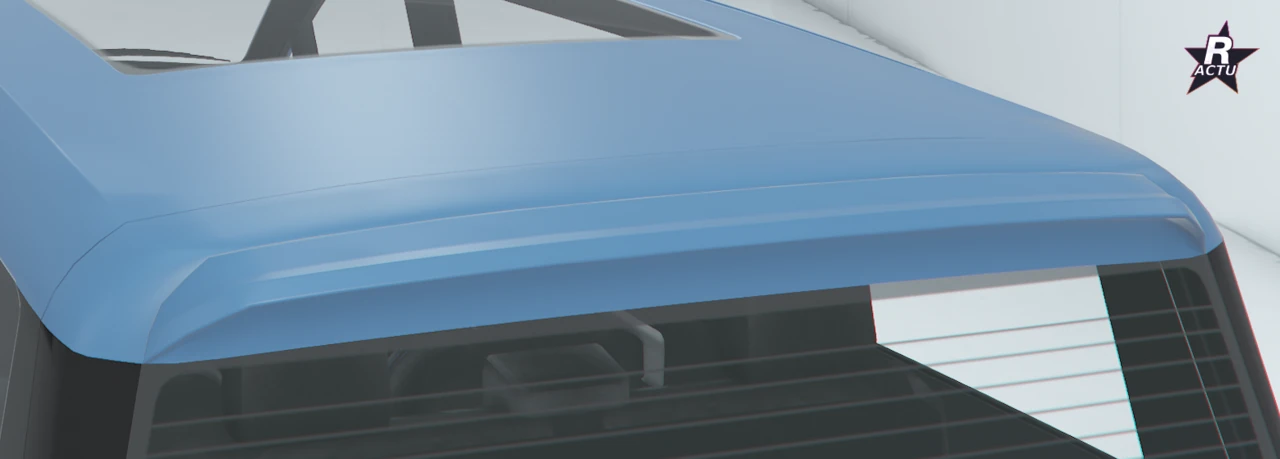 Aileron plat sur le haut du hayon bleu clair de la Läufer