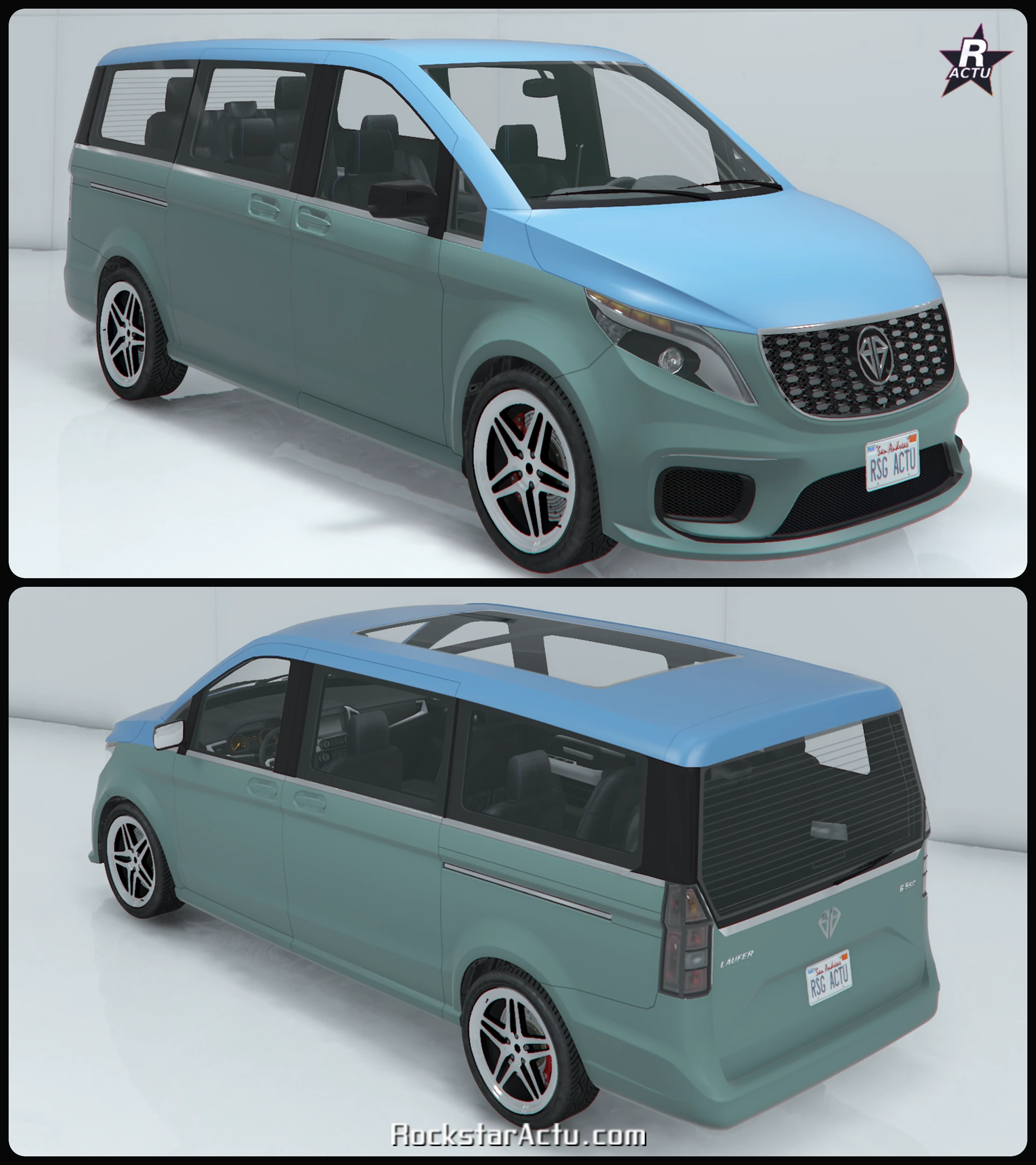 Benefactor Läufer verte sans motif, vues avant et arrière dans GTA Online