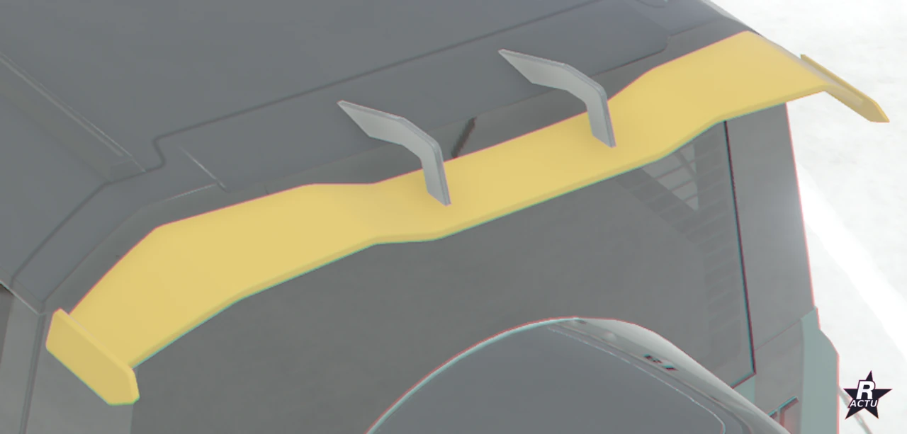 Aileron GT en couleur 2 (jaune) sur le Gallivanter Warden
