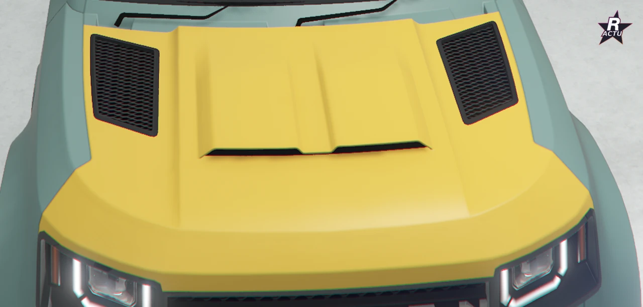Capot GT prise d'air en couleur 2 (jaune) sur le Warden