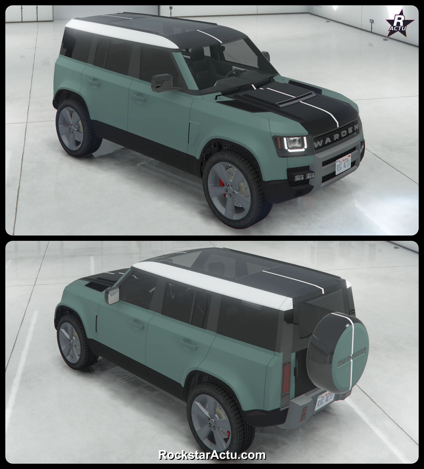 Livrée Bande blanche sur le Gallivanter Warden, skin SUV GTA Online