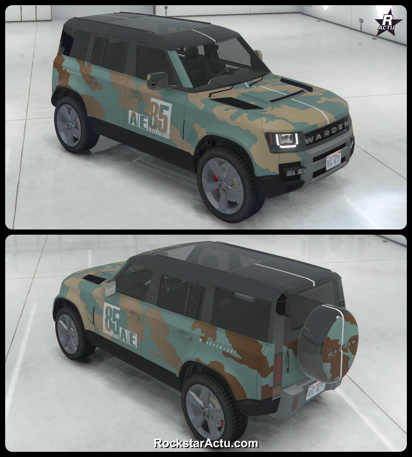Livrée Camouflage vert et brun sur le Gallivanter Warden (GTA Online)