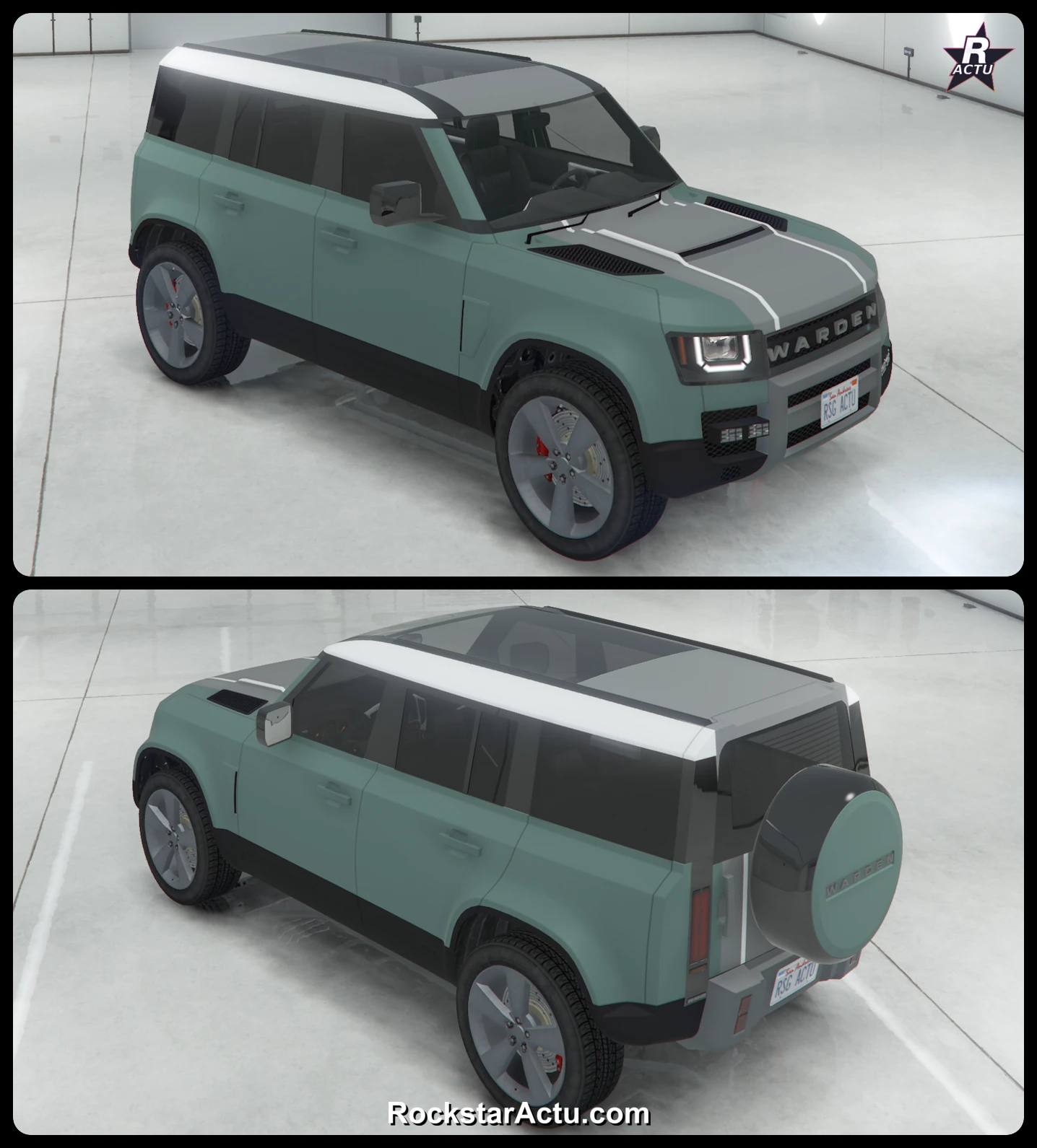 Livrée Double rayure blanche sur le Gallivanter Warden (GTA Online)
