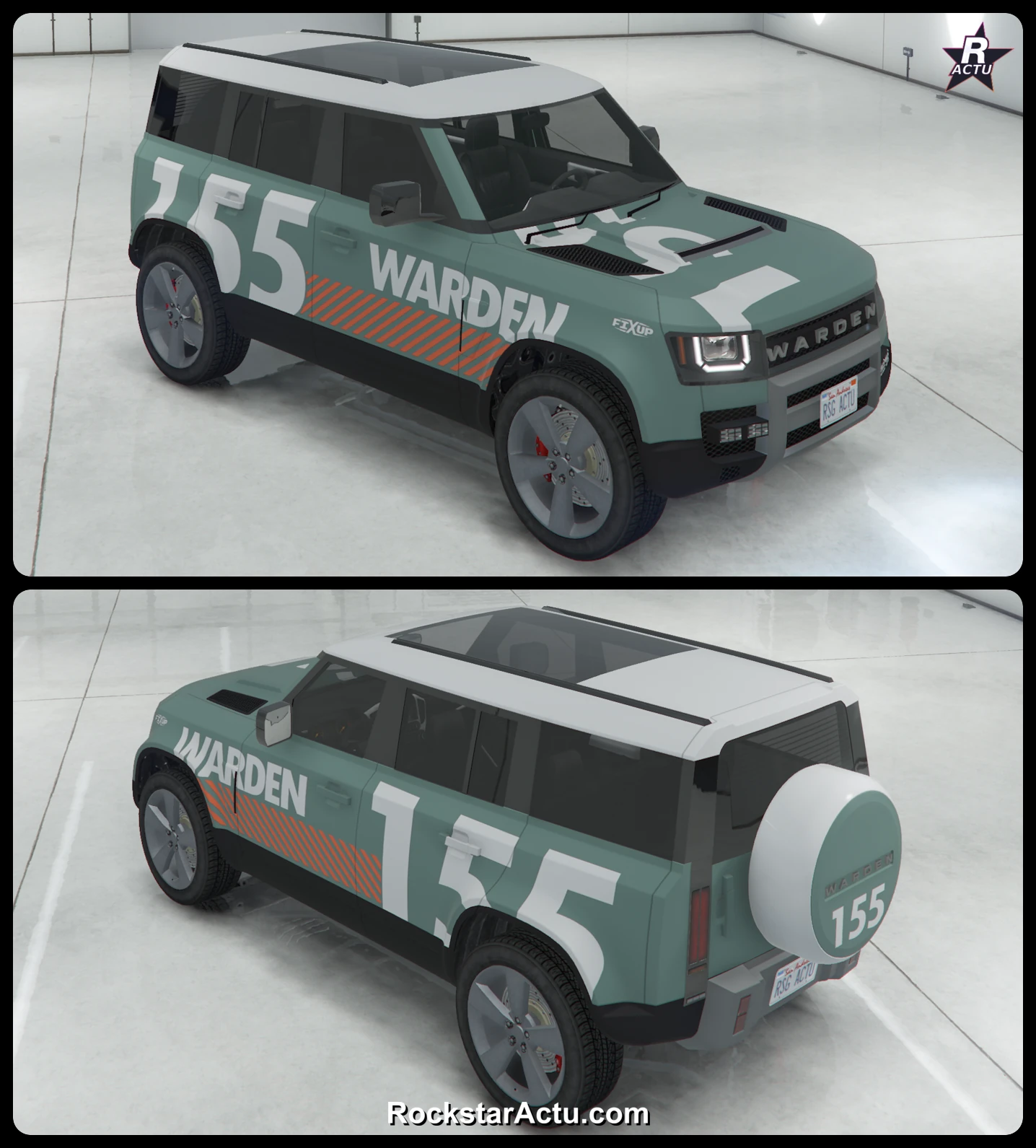 Livrée Pilote 155 avec dossard orange sur le Warden (GTA Online)