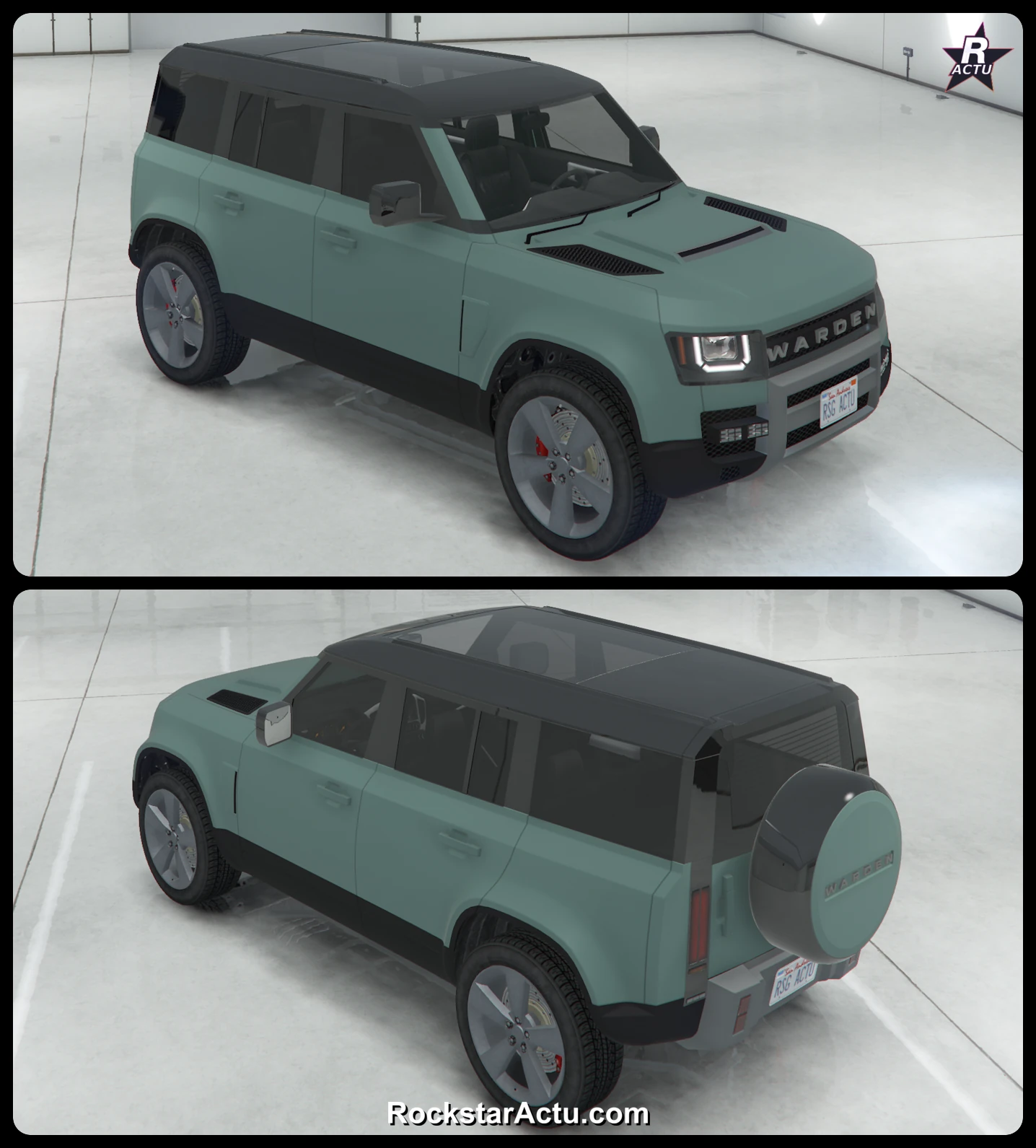 Gallivanter Warden en peinture verte unie, sans motif (GTA Online)