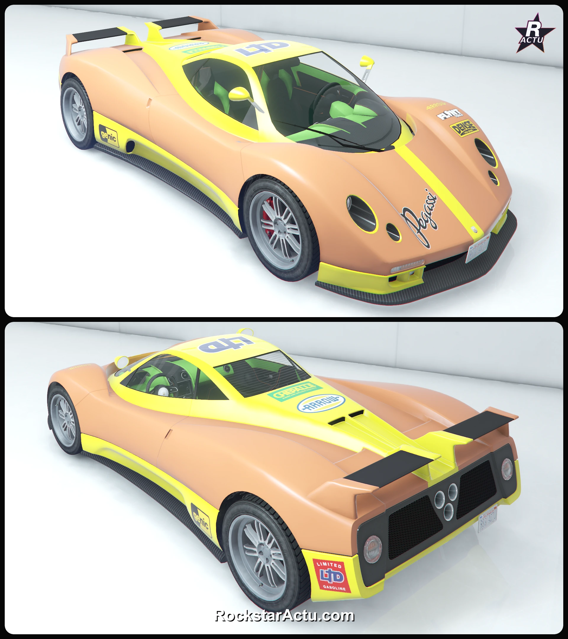 Livrée Eclipse Pegassi sur la Pegassi Horus, skin sponsors GTA Online