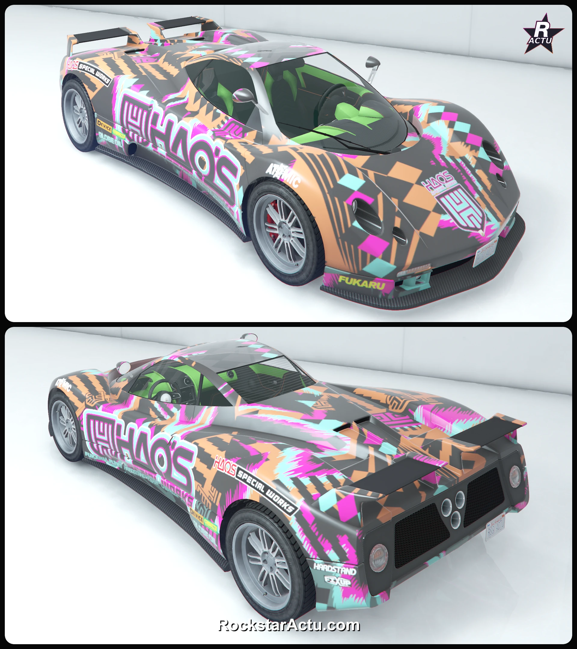 Livrée Élite HSW rose et bleue sur la Pegassi Horus, skin HSW GTA Online