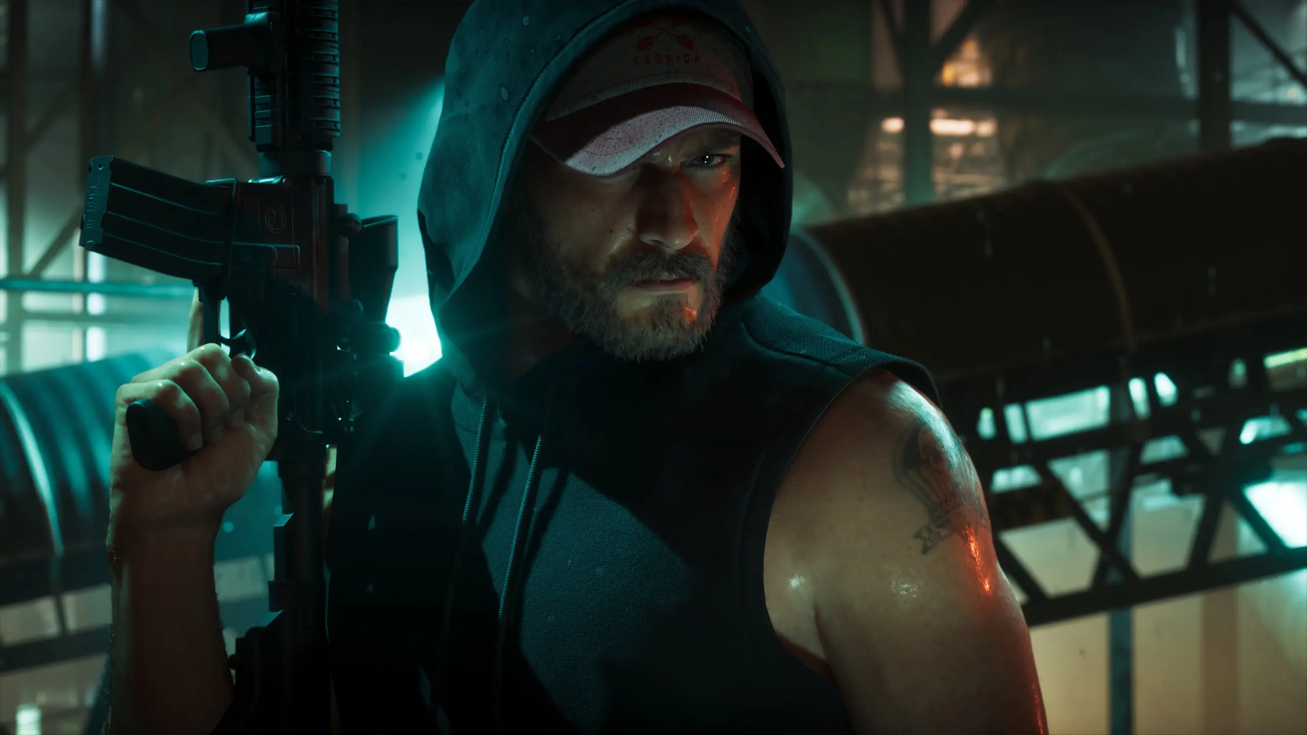 Jason en mode dark avec une longue barbe et un capuche sur sa tête.