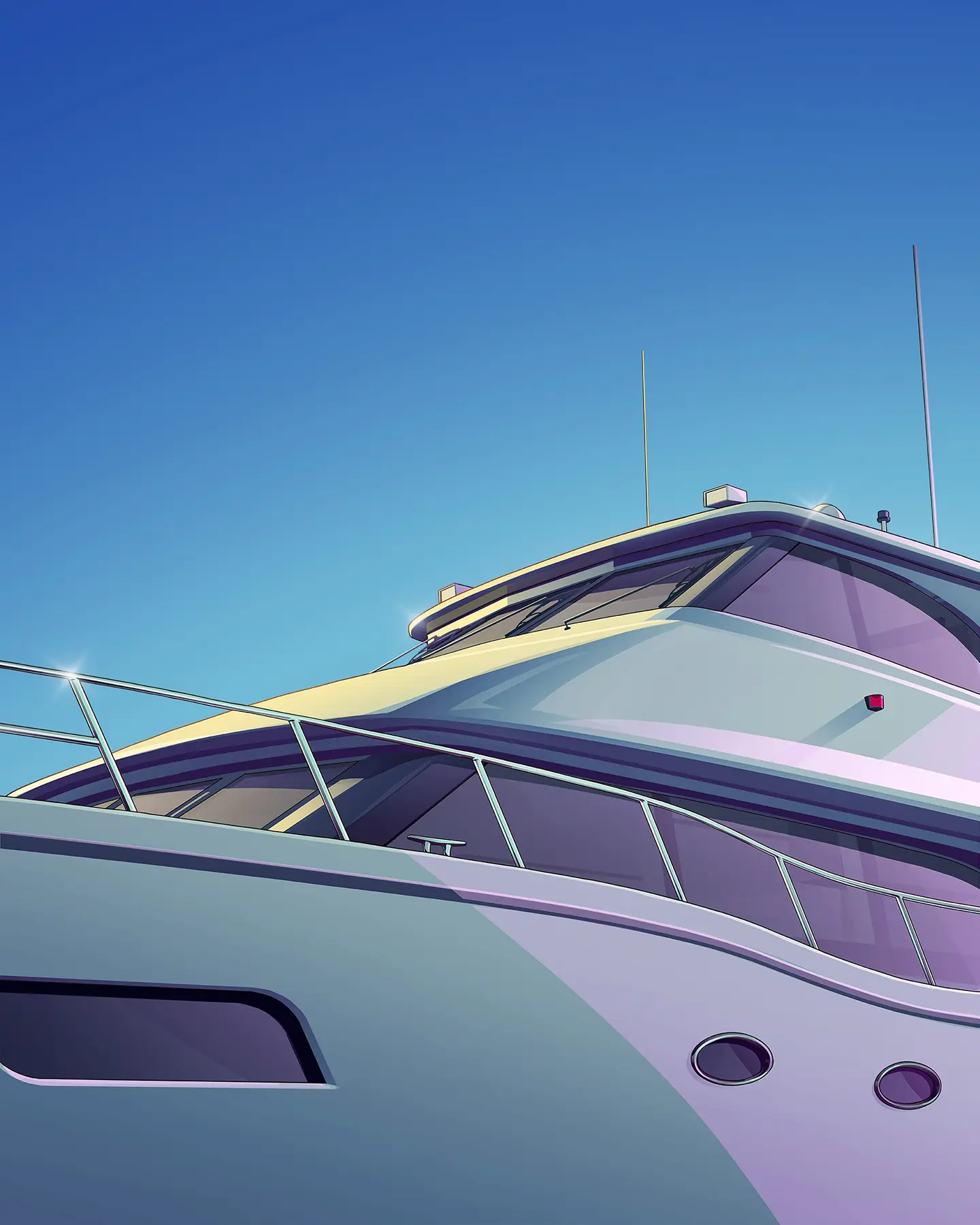 Artwork d'un yacht de luxe de GTA VI.