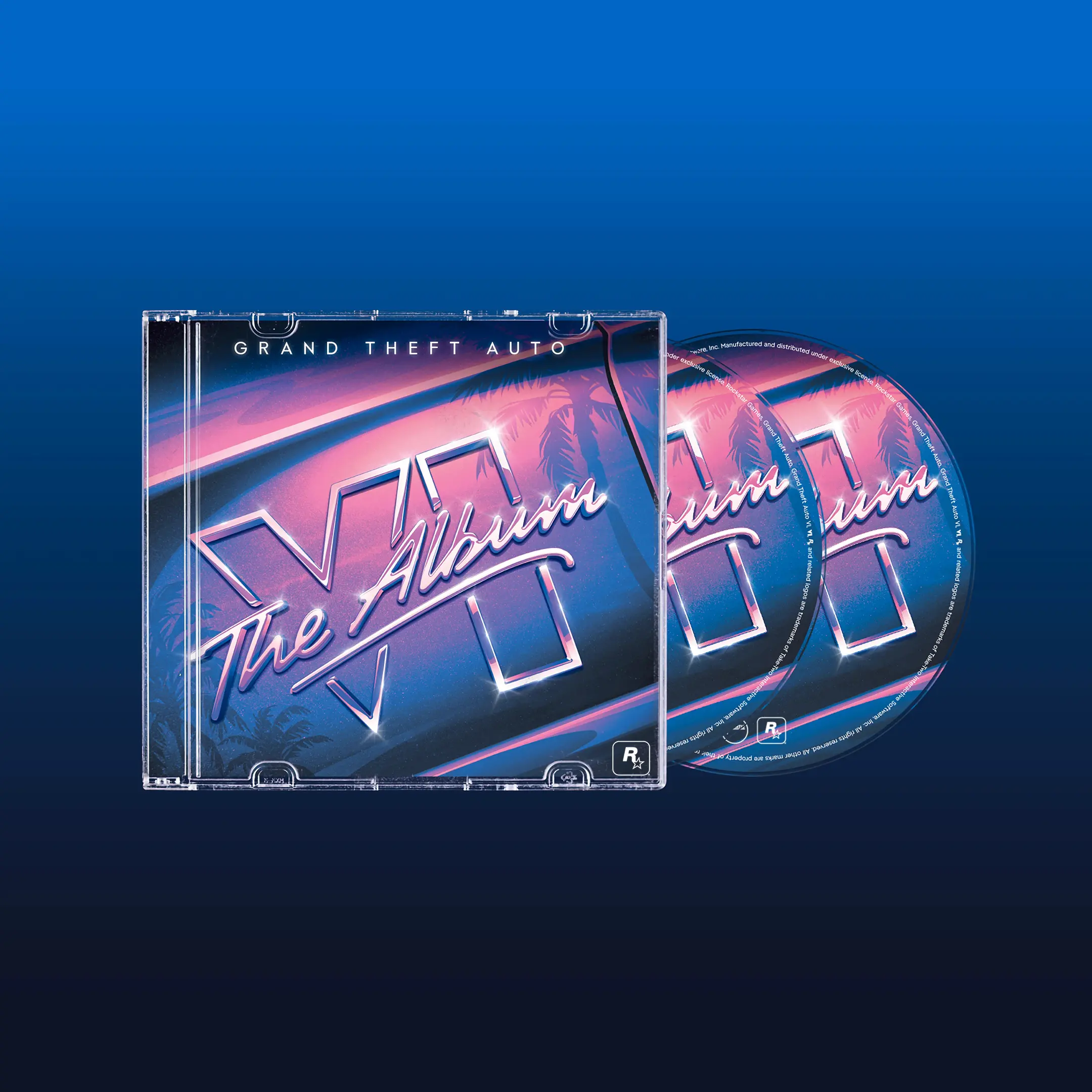 Boîte CD et ses deux disques de l'album musicale de GTA 6 dans son édition standard.