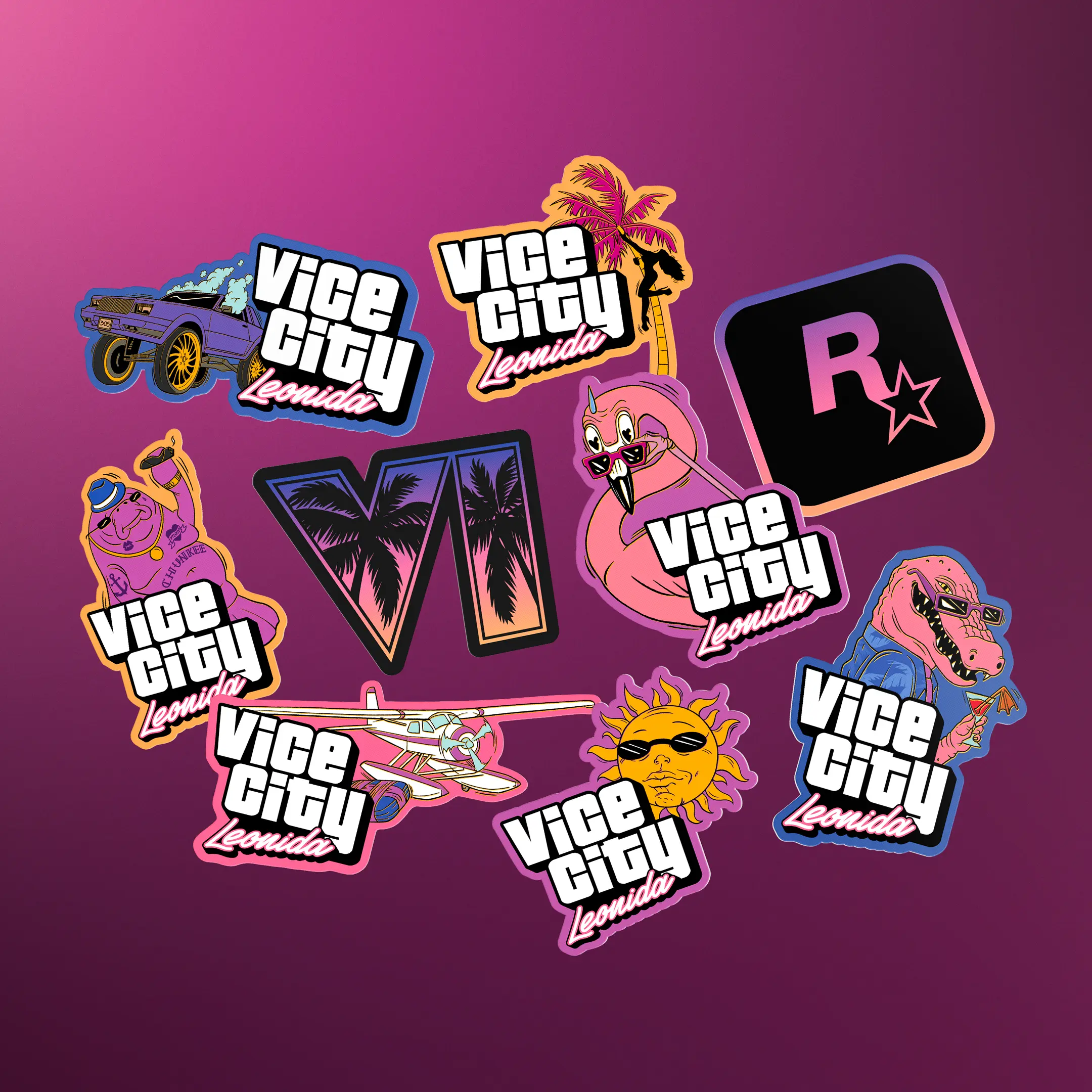 Lot de stickers autocollants dans un sac